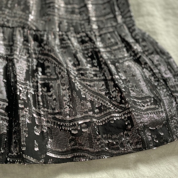 Ba&sh Sophie Tiered Dress. Size XS . Black and metallic silver. - Picture 7 of 15